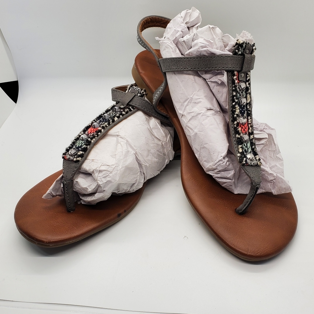 Maurices Gray Strappy Sandals
